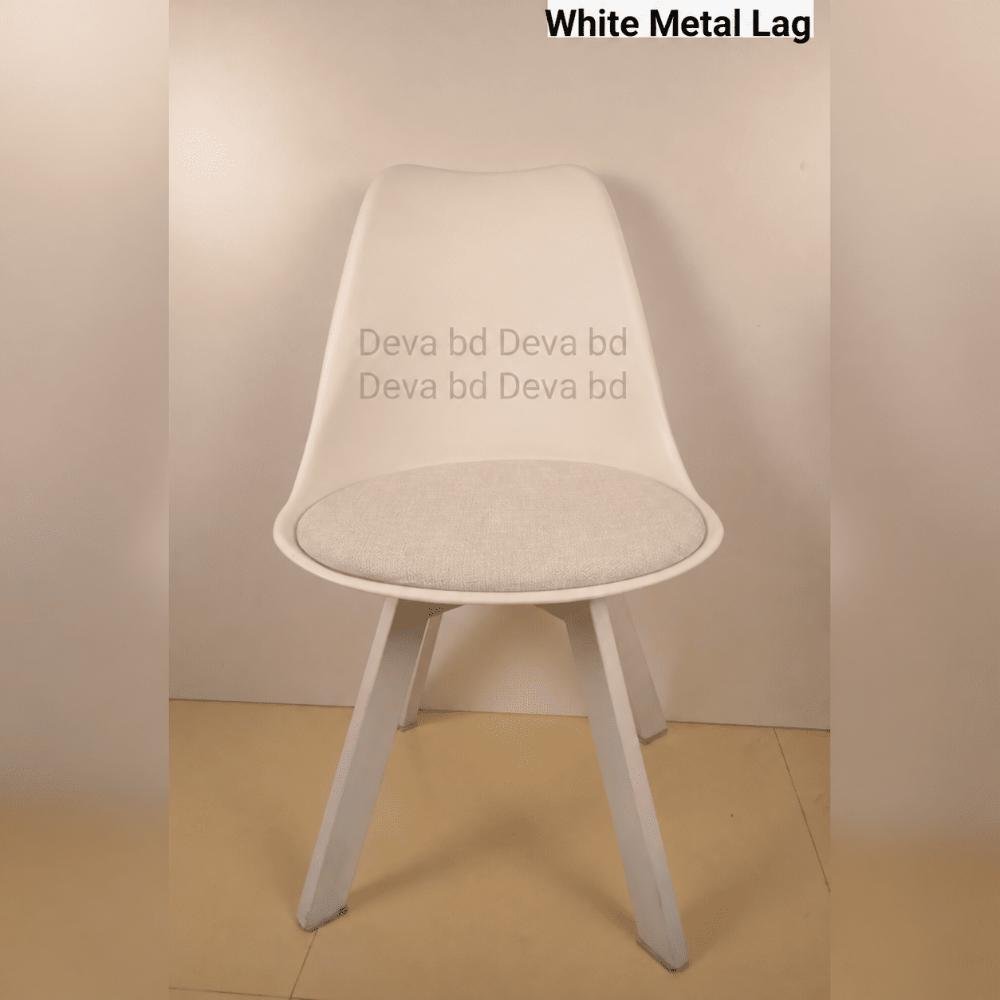 Tulip Chair with PP Plastic Body, Velvet Seat and Mahogany Wooden Legs — ছবি 2