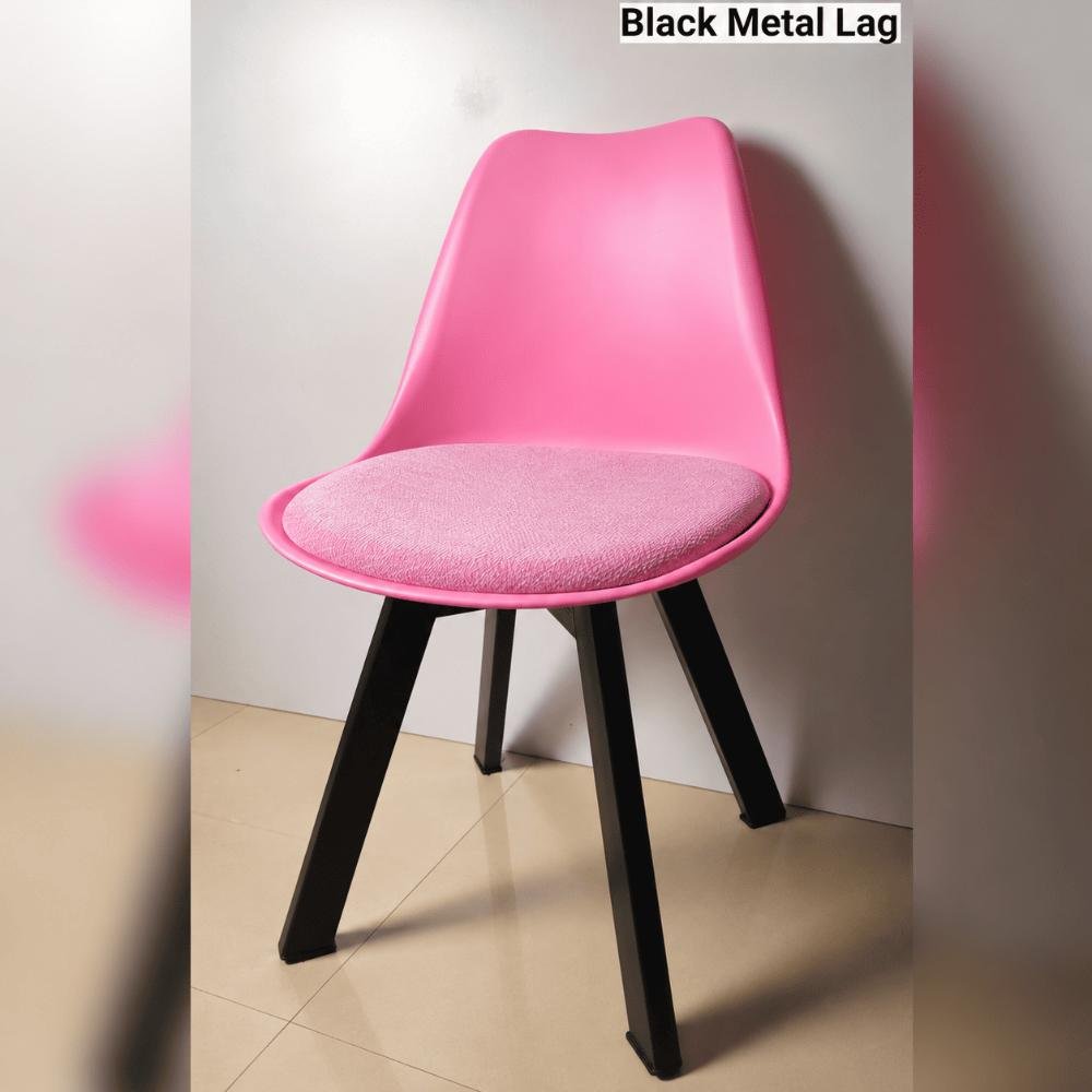 Tulip Chair with PP Plastic Body, Velvet Seat and Mahogany Wooden Legs — ছবি 2
