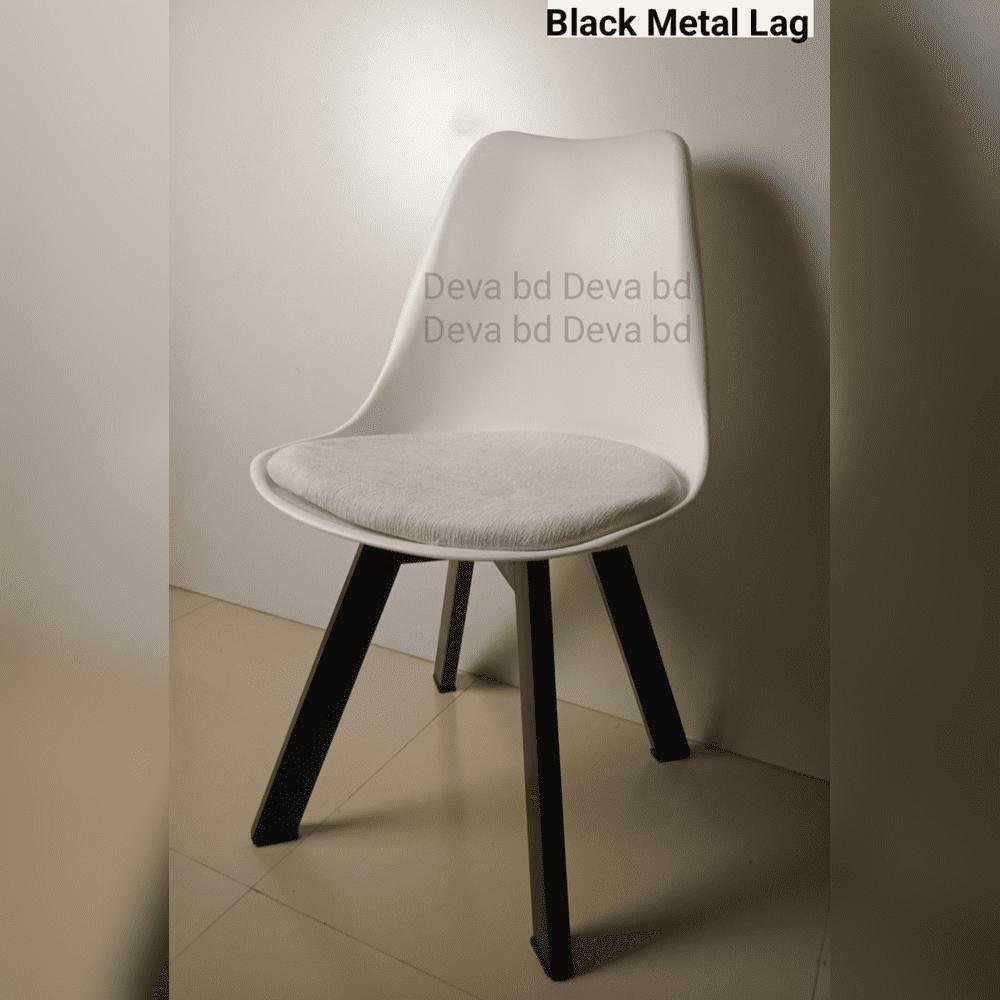Tulip Chair with PP Plastic Body, Velvet Seat and Mahogany Wooden Legs — ছবি 2