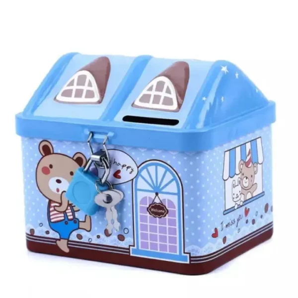 Metal House Bank for money savings