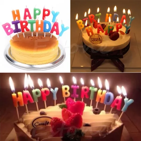 Happy Birthday Letter Candle For Birthday Cake Decoration
