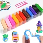 Baraky 12 Pcs Colors Air Dry Clay for Kids Non-Toxic Soft & Ultra Light Modeling Clay with Project Book, Accessories and Sculpting Tools, Perfect Creative Gift for Boys & Girls